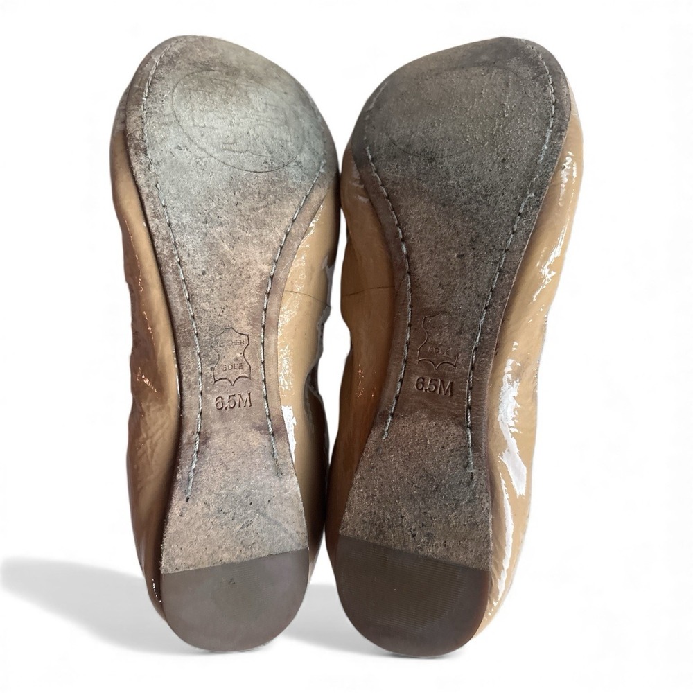Tory Burch Patent Leather Ballet Flats – Women's Beige / Nude – Size 6.5M - Picture 8 of 9